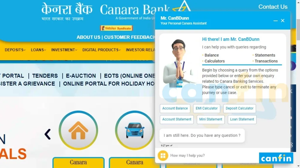 Canara Bank ChatBot Banking